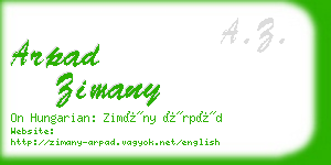 arpad zimany business card